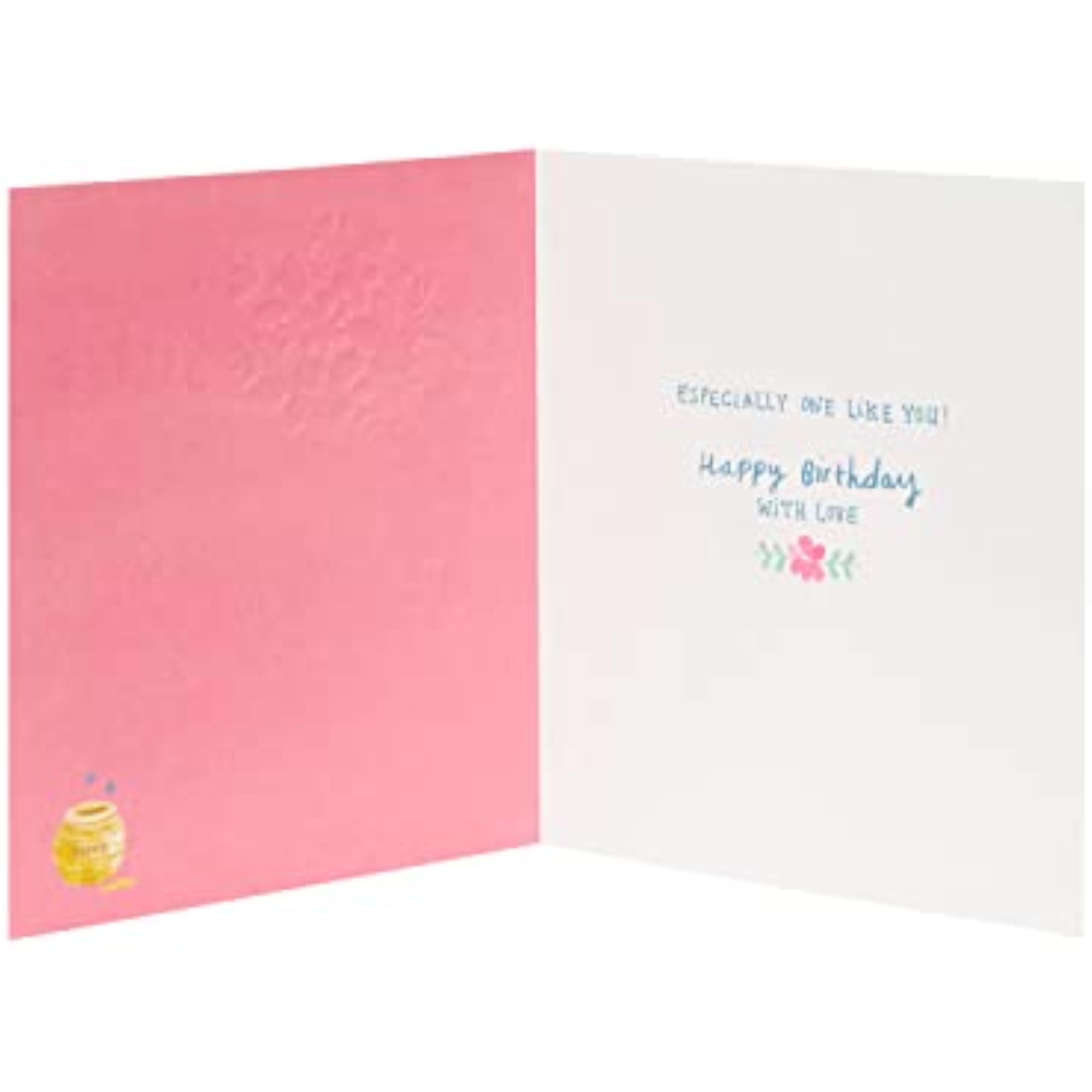 Disney Winnie the Pooh birthday greeting card featuring flowers and "Extra Lovely Sister" message by UK Greetings.