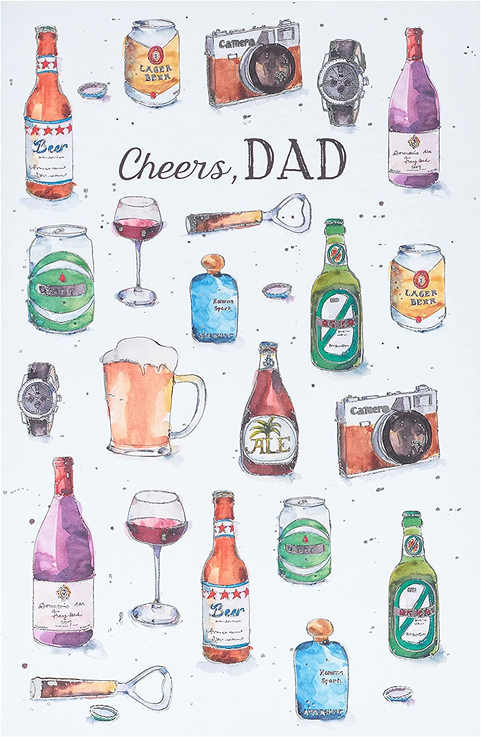 Father's Day greeting card for dad from UK Greetings, featuring colorful design and heartfelt message inside.