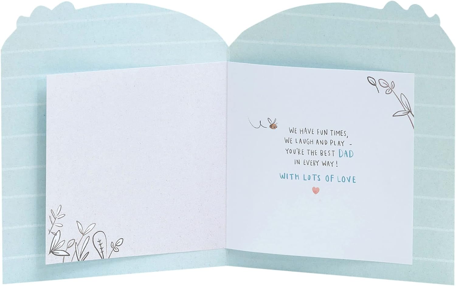 Black and white Father's Day greeting card from daughter with cute bear design and envelope, by UK Greetings.