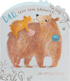 Father's Day greeting card for dad from daughter featuring a cute bear design with an envelope, UK Greetings brand.