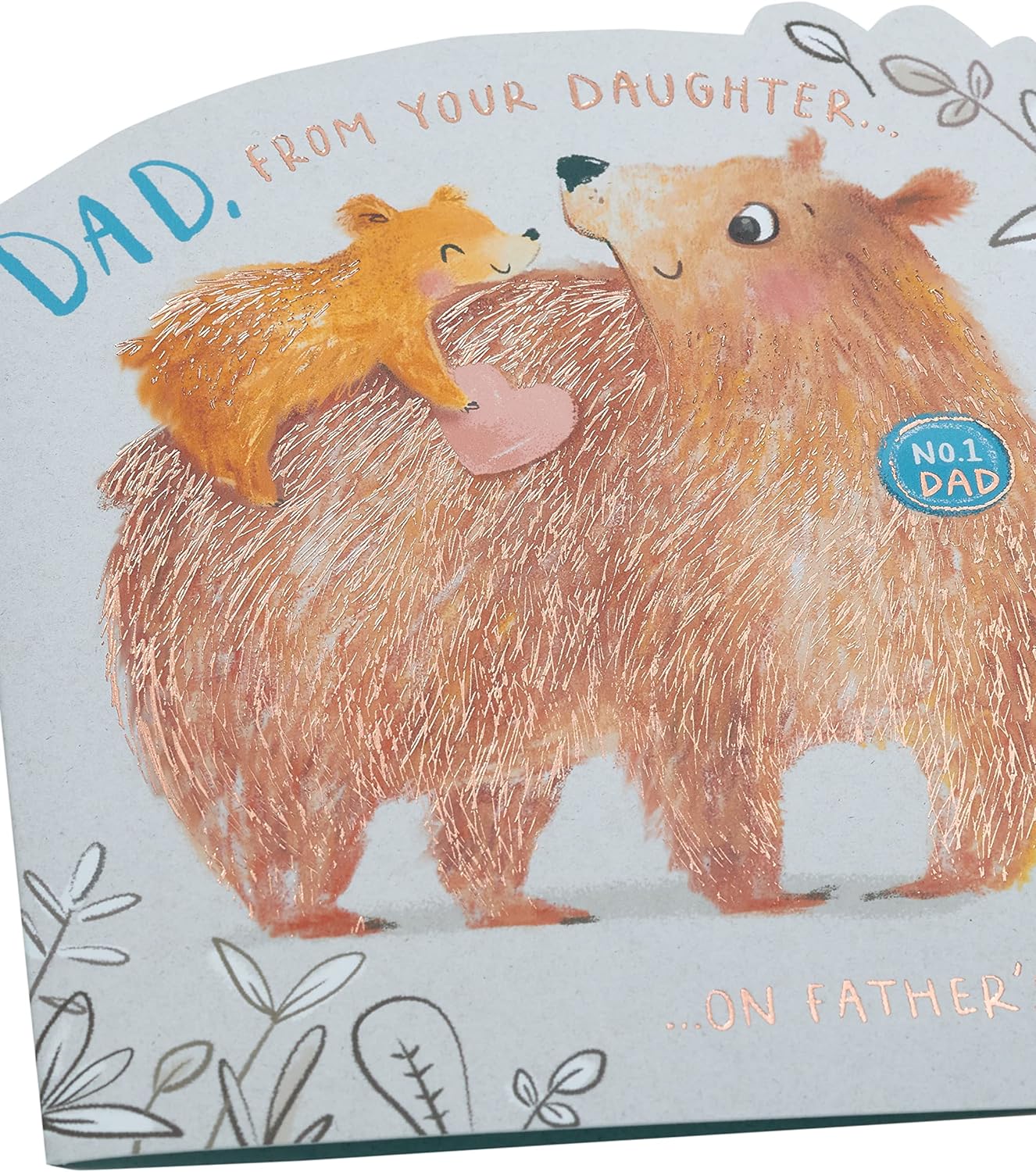 Father's Day greeting card for dad from daughter with cute bear design and envelope, by UK Greetings.