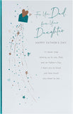 Father's Day greeting card for dad from daughter with heart envelope design, featuring colorful greeting card and matching envelope.