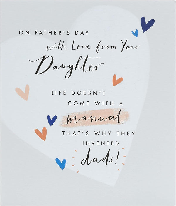 Father's Day greeting card for dad from daughter with envelope, featuring a lovely design and UK Greetings branding.
