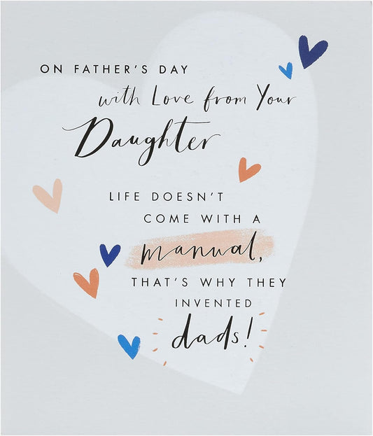 Father's Day greeting card for dad from daughter with envelope, featuring a lovely design and UK Greetings branding.