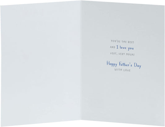 Father's Day greeting card from a little girl with a teddy bear design and envelope, UK Greetings brand.