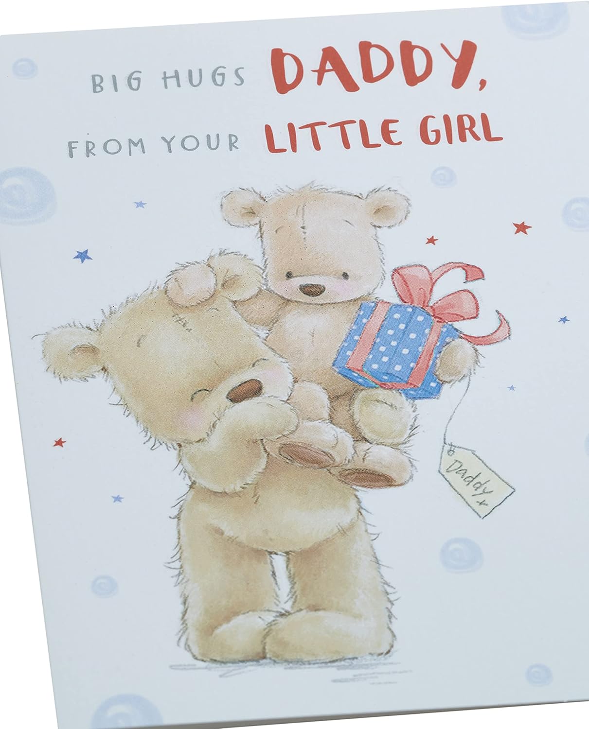 Father's Day greeting card from a girl featuring a cute teddy bear design with envelope, by UK Greetings.