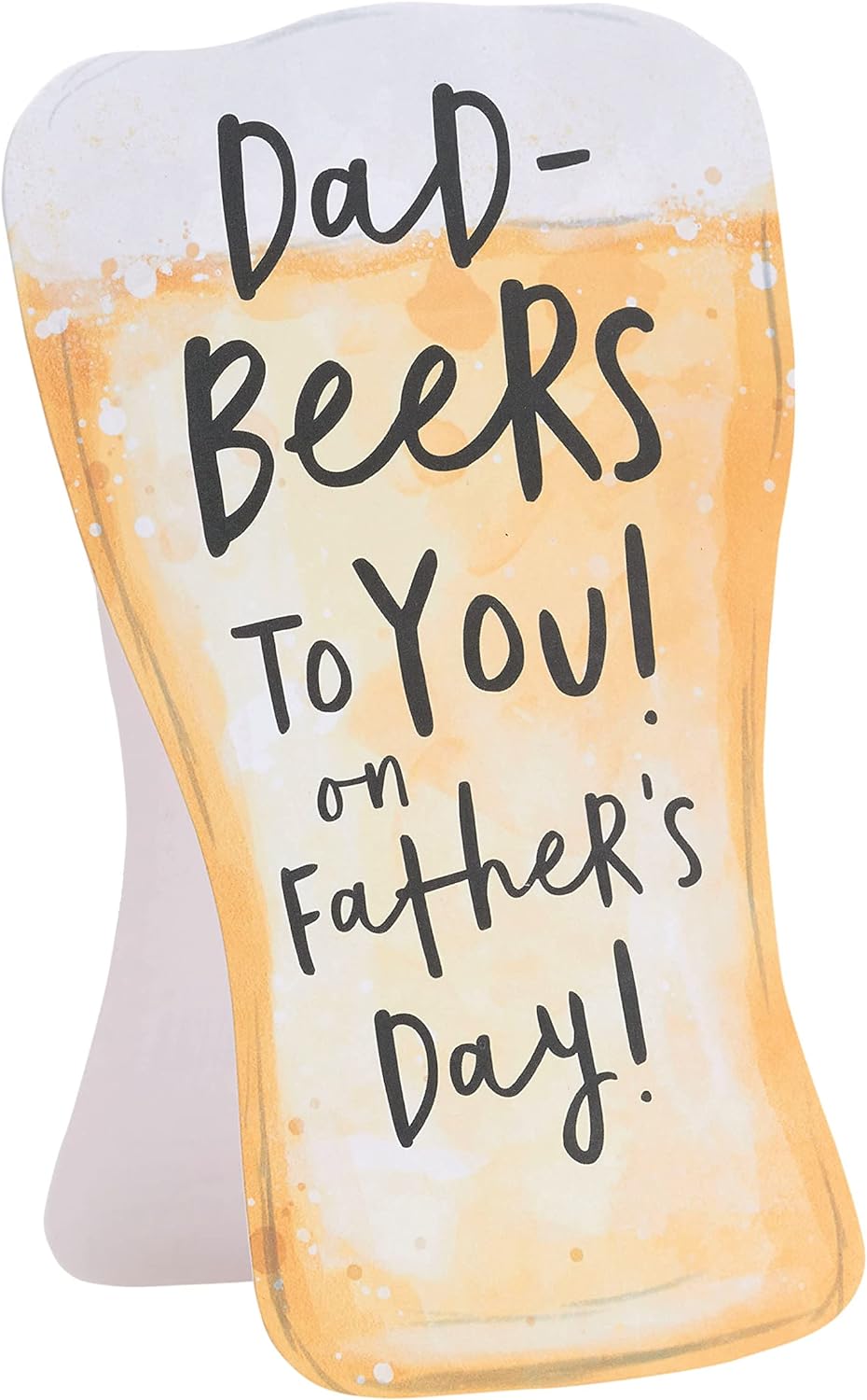 Father's Day greeting card for dad with beer-shaped design and envelope, UK Greetings brand, featuring a fun beer motif.