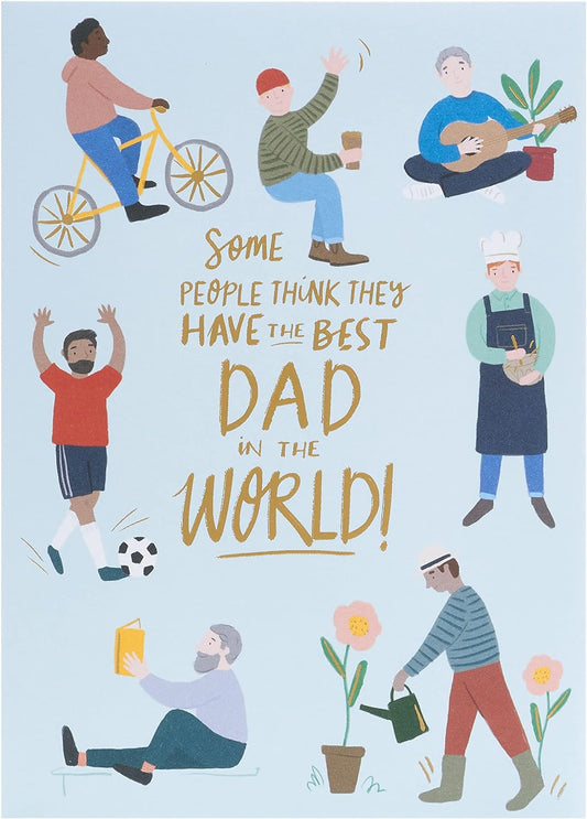 Father's Day greeting card with a sweet cartoon dad design and envelope, UK Greetings, perfect for celebrating Dad.