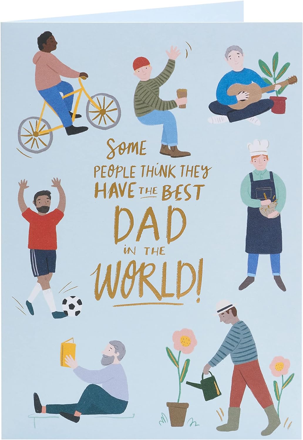 Father's Day greeting card for dad with envelope featuring a cute cartoon design by UK Greetings.