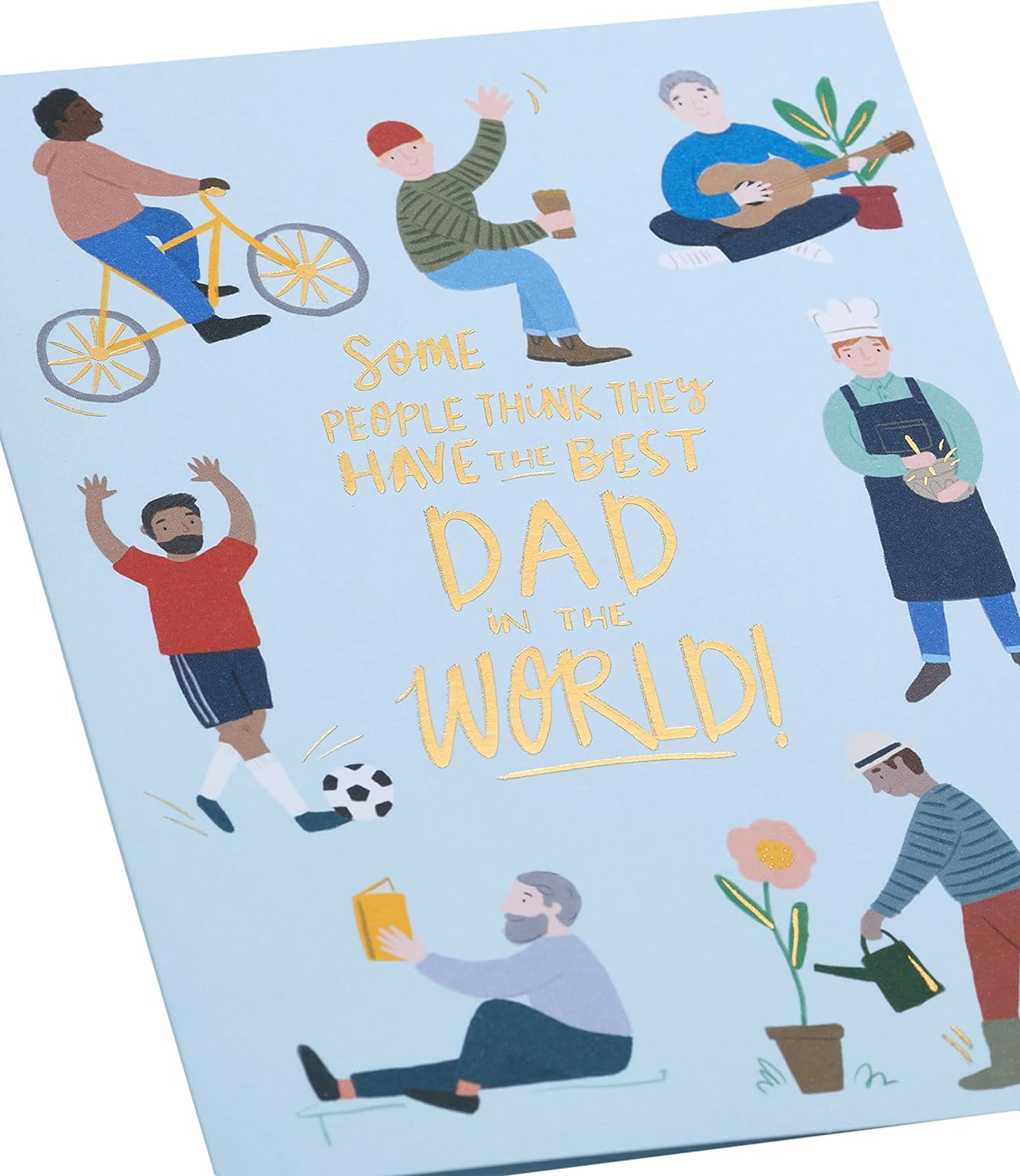 Father's Day greeting card for dad with sweet cartoon design and envelope, by UK Greetings, featuring a cheerful dad illustration.