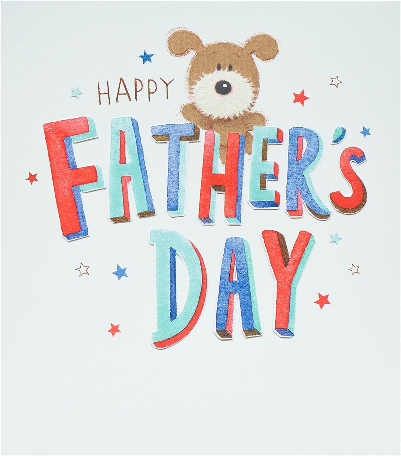 Father's Day greeting card from UK Greetings with a "Lots Of Woof" dog design and matching envelope.