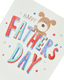 Father's Day greeting card from UK Greetings with a playful "Lots Of Woof" dog design and matching envelope.