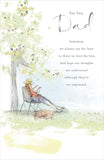 Father's Day greeting card from UK Greetings featuring a dad relaxing with a book and a heartfelt poem.