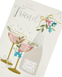 Festive bubbly Christmas greeting card for a friend featuring holiday-themed design by UK Greetings.