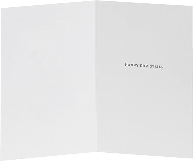 Festive Bulldog Brother Christmas greeting card with red foil accents, featuring holiday-themed artwork and UK Greetings branding.