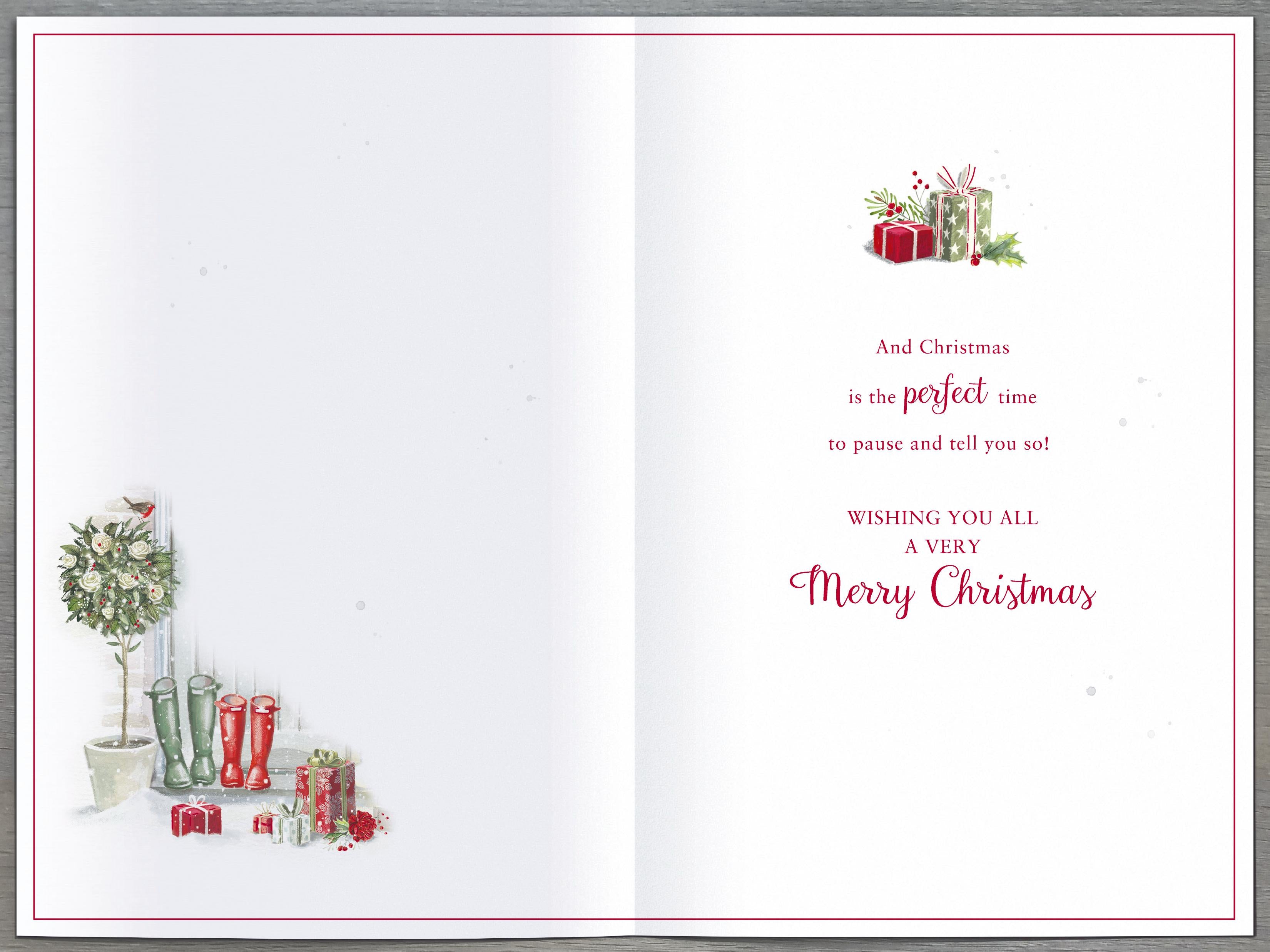 Festive Christmas greeting card for brother and sister-in-law, featuring holiday-themed design by UK Greetings.