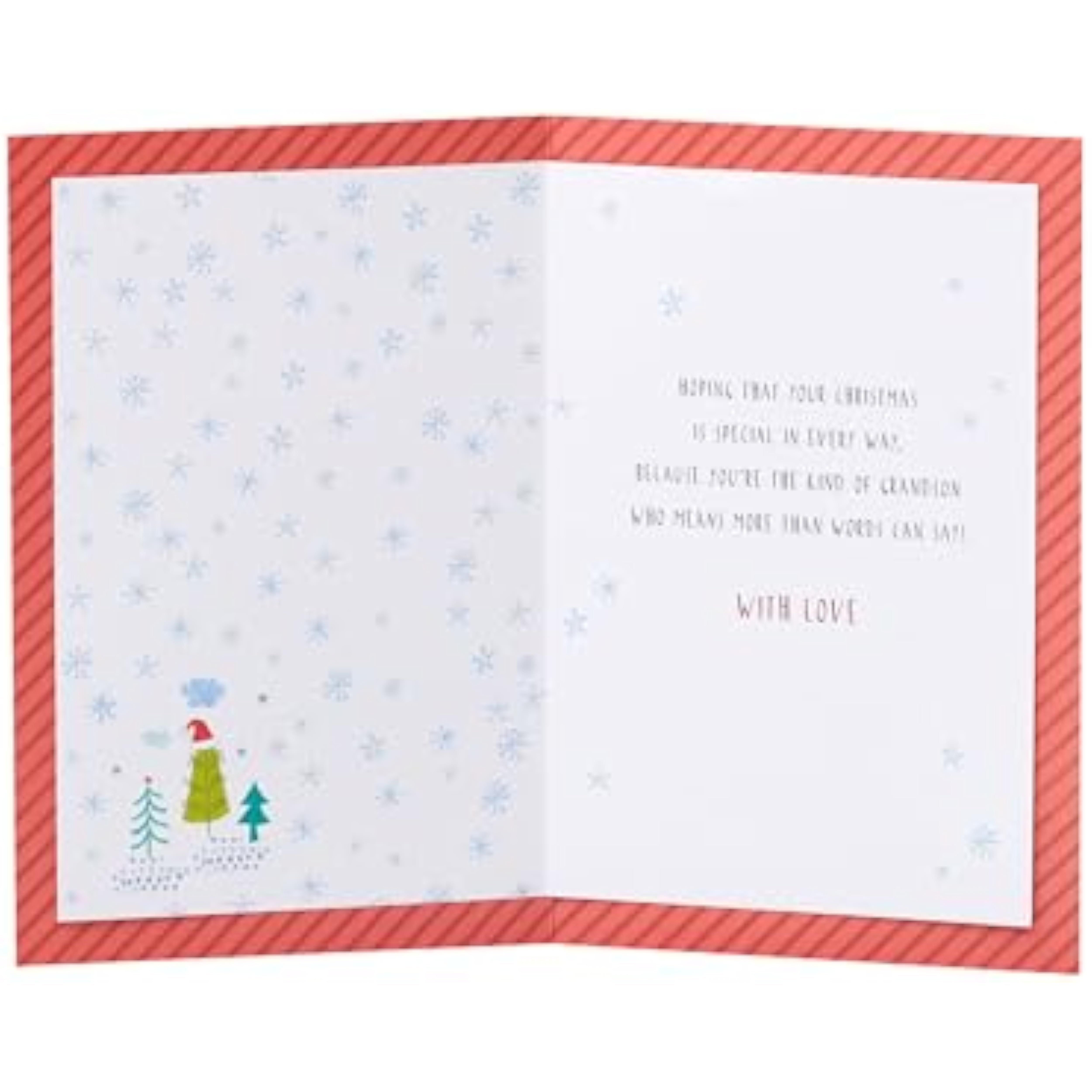 Festive foil accents Grandson Christmas greeting card by UK Greetings with colorful holiday design and cheerful message.