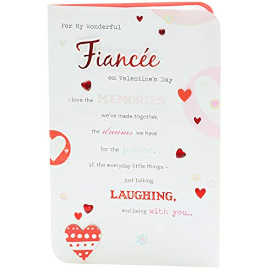Fiancée Valentine's Day greeting card with envelope featuring a romantic and elegant design by UK Greetings.