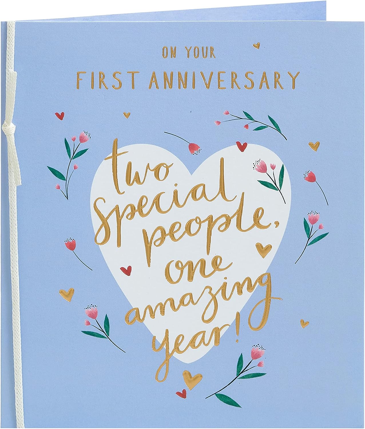 UK Greetings first anniversary greeting card with a sweet design for him, her, or a friend, perfect for celebrating a special milestone.