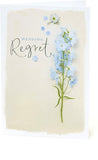 Floral wedding regret greeting card by UK Greetings with elegant floral design and heartfelt apology message.