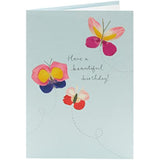 Colorful greeting card featuring flower petal butterflies from the Meadow Range by UK Greetings, perfect for birthdays.