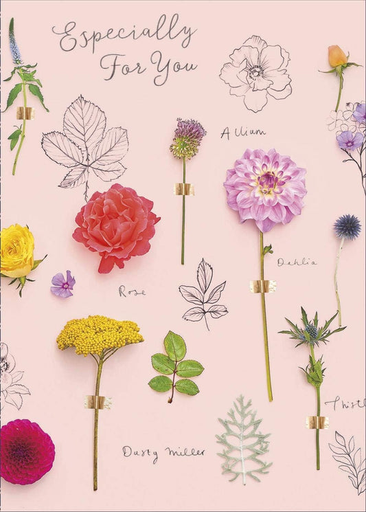 Colorful Flowers Especially for You birthday greeting card from UK Greetings with vibrant floral design.