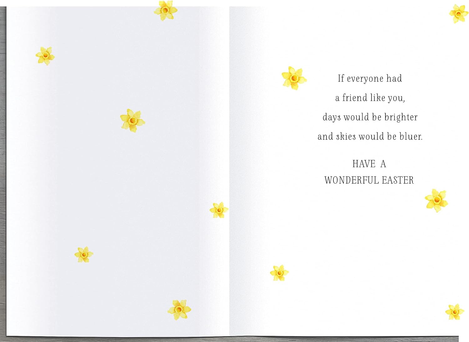 UK Greetings Easter greeting card featuring a heartfelt message for a special friend, decorated with festive floral and love-themed designs.