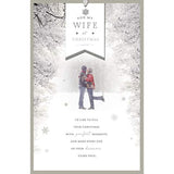 Heart-shaped Christmas greeting card from UK Greetings with heartfelt message for wife, perfect for holiday wishes.