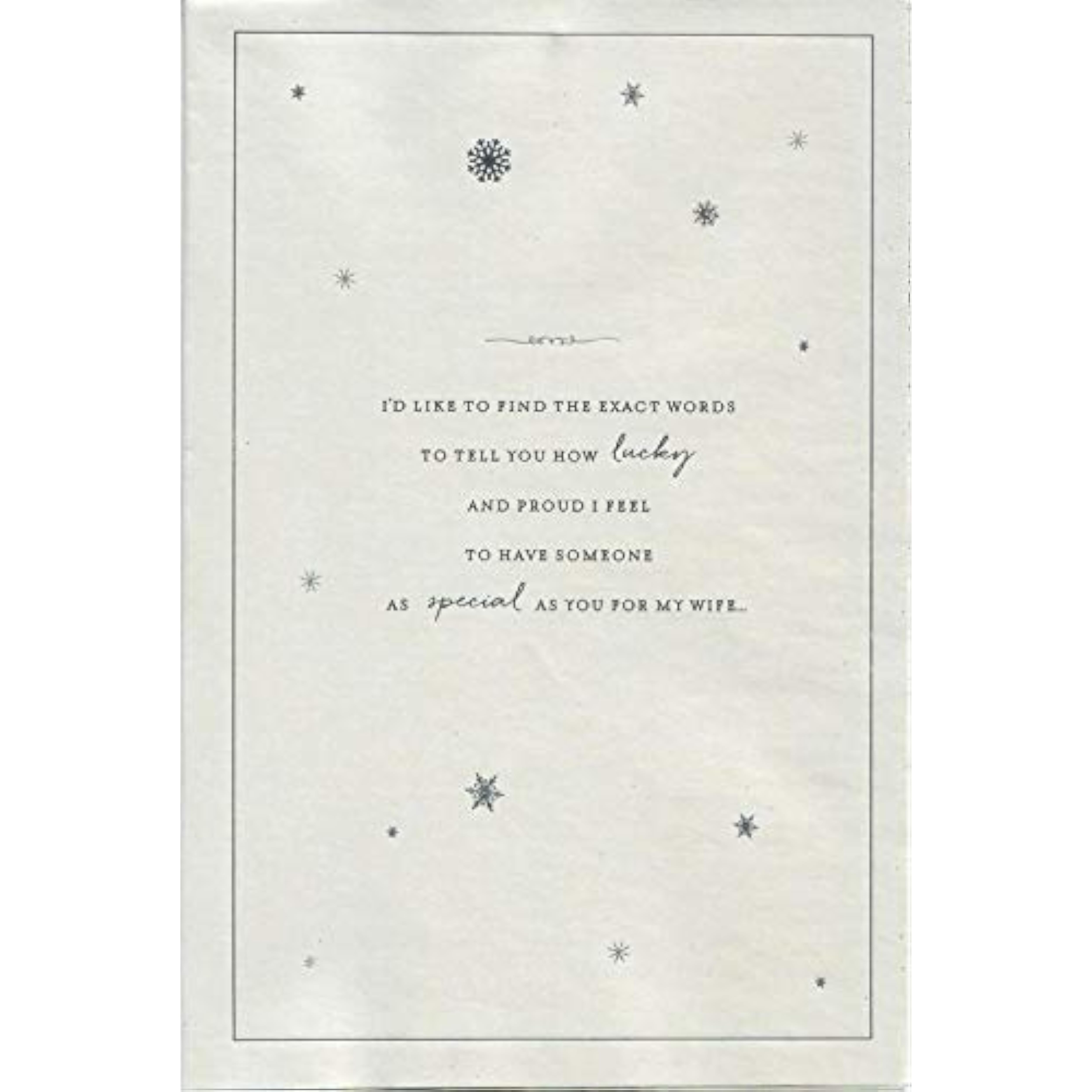 Heartfelt Christmas greeting card from UK Greetings for wife featuring holiday design and heartfelt message inside.