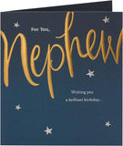 Colorful greeting card for nephew with birthday wishes, featuring bright designs and cheerful imagery from UK Greetings.