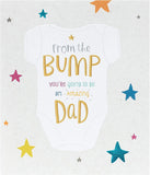 Father's Day greeting card from UK Greetings featuring "From The Bump Dad To Be" design with heartfelt message.