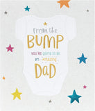 UK Greetings Father's Day greeting card featuring "From The Bump Dad To Be" message, designed for expecting dads.