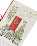 Front door scene Christmas greeting card for someone special by UK Greetings, featuring festive holiday decorations and warm winter charm.