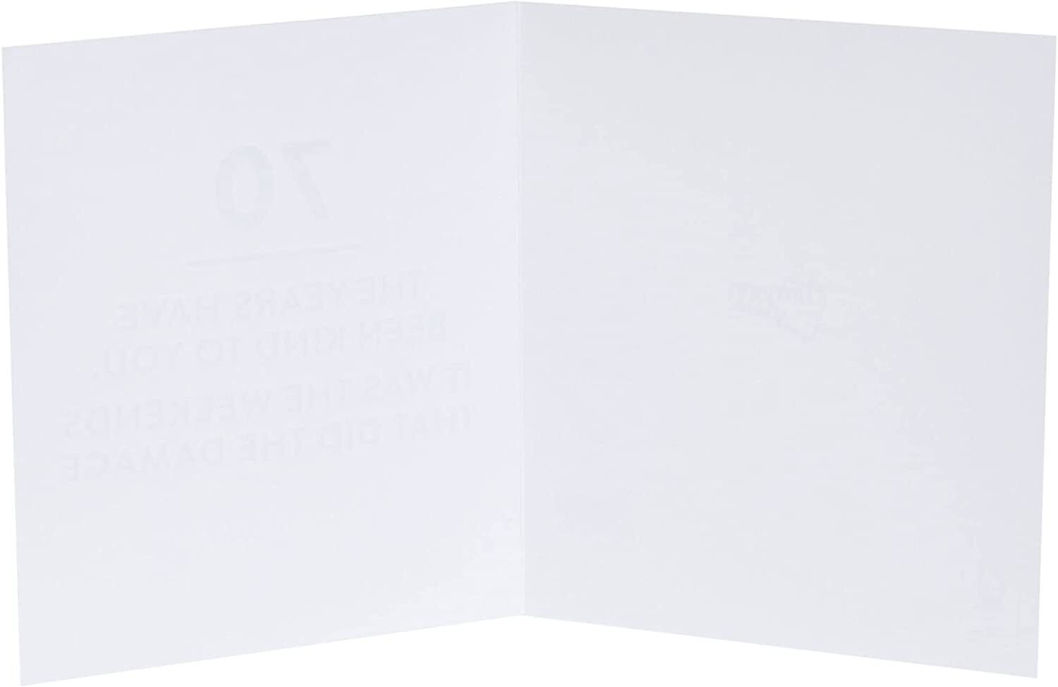 Funny 70th birthday greeting card by UK Greetings featuring humorous illustrations and cheerful design.