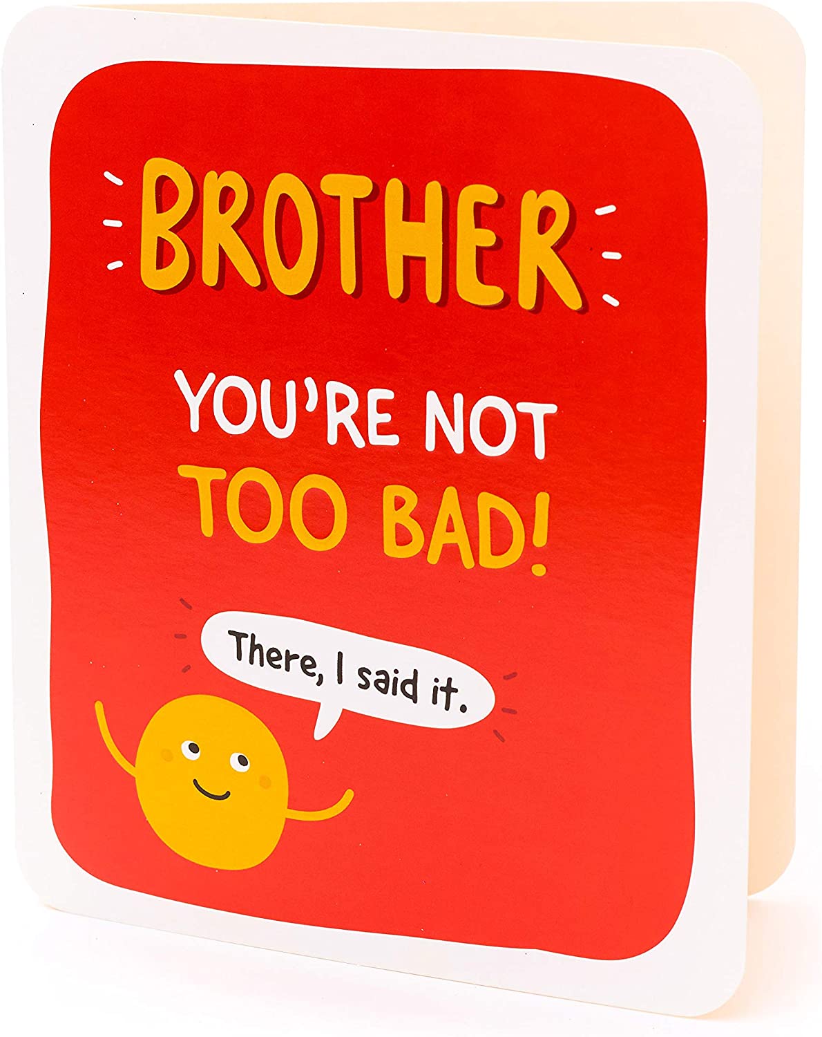 Bright and humorous Brother birthday greeting card from UK Greetings with colorful, cheerful design and playful message.