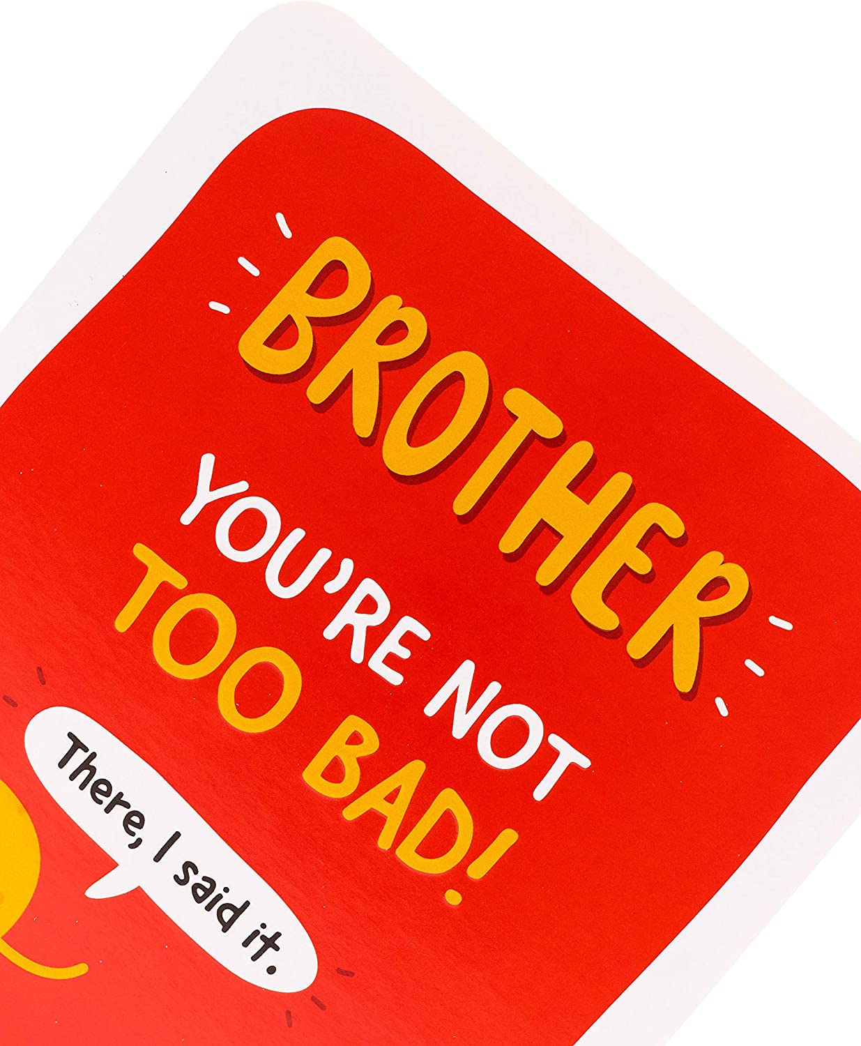Bright and humorous Brother birthday greeting card from UK Greetings, featuring colorful design and playful message.