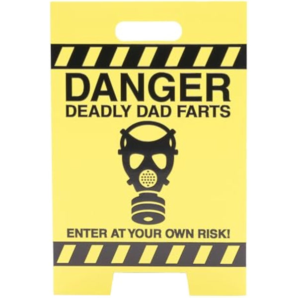 Funny birthday greeting card for dad with a 3D sign design from UK Greetings, featuring colorful and festive artwork.