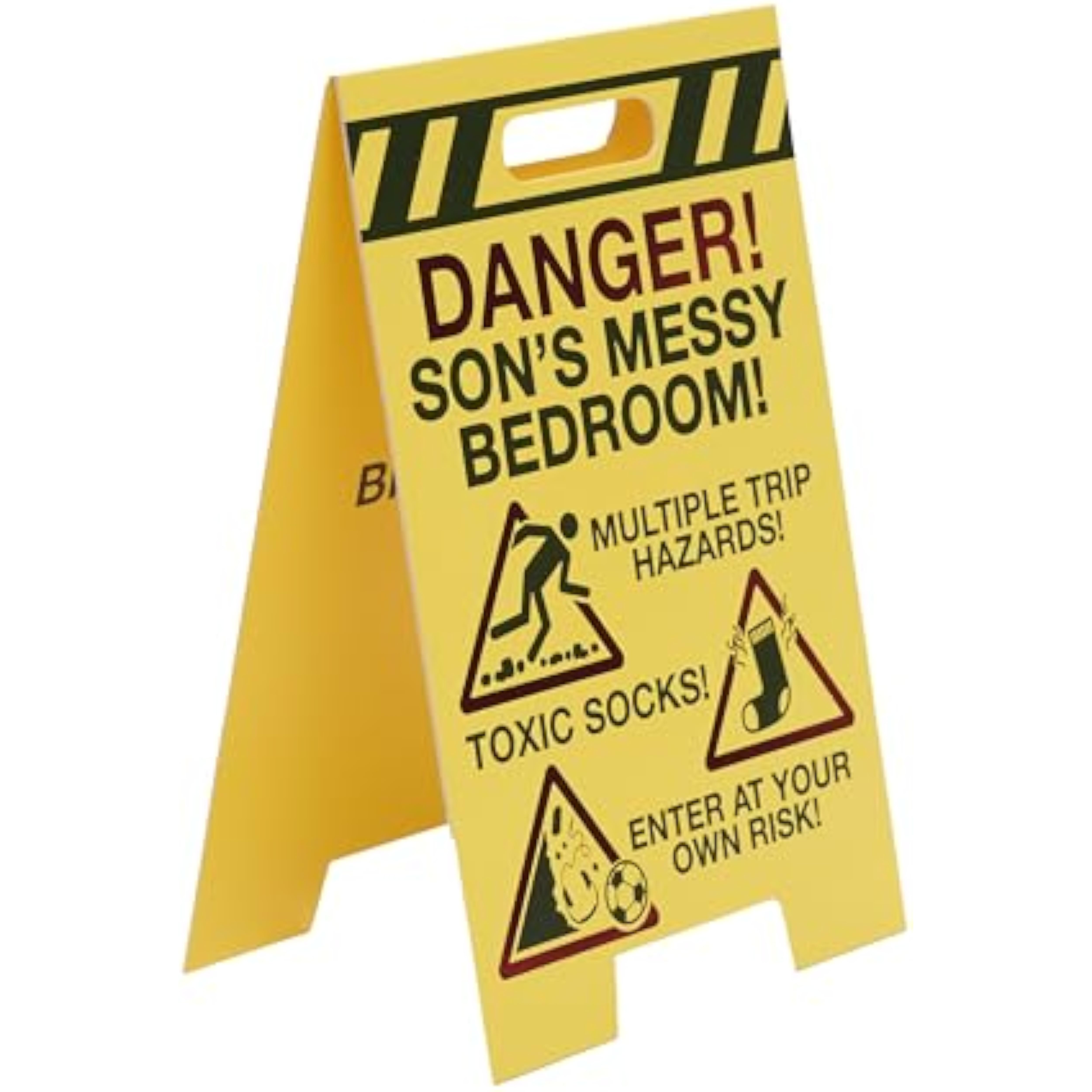 3D sign design funny birthday greeting card for dad by UK Greetings, featuring colorful, humorous graphics and festive details.