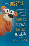 Funny greeting card for husband birthday from UK Greetings, featuring humorous design and heartfelt message inside.