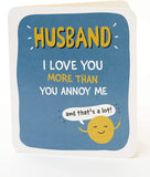 Humorous greeting card for husband with funny birthday message, UK Greetings brand, featuring playful design and cheerful colors.