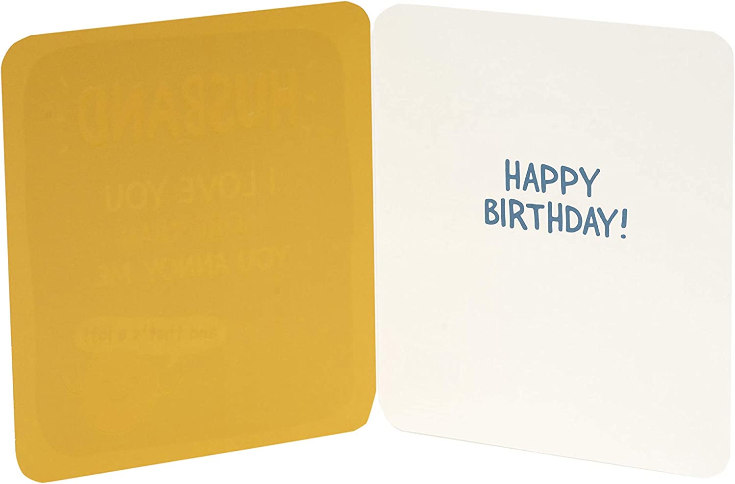 Humorous greeting card for husband featuring funny birthday message, UK Greetings brand, with colorful cartoon design.