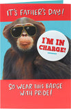 Funny chimp greeting card for Father's Day featuring humorous chimp illustration, by UK Greetings.