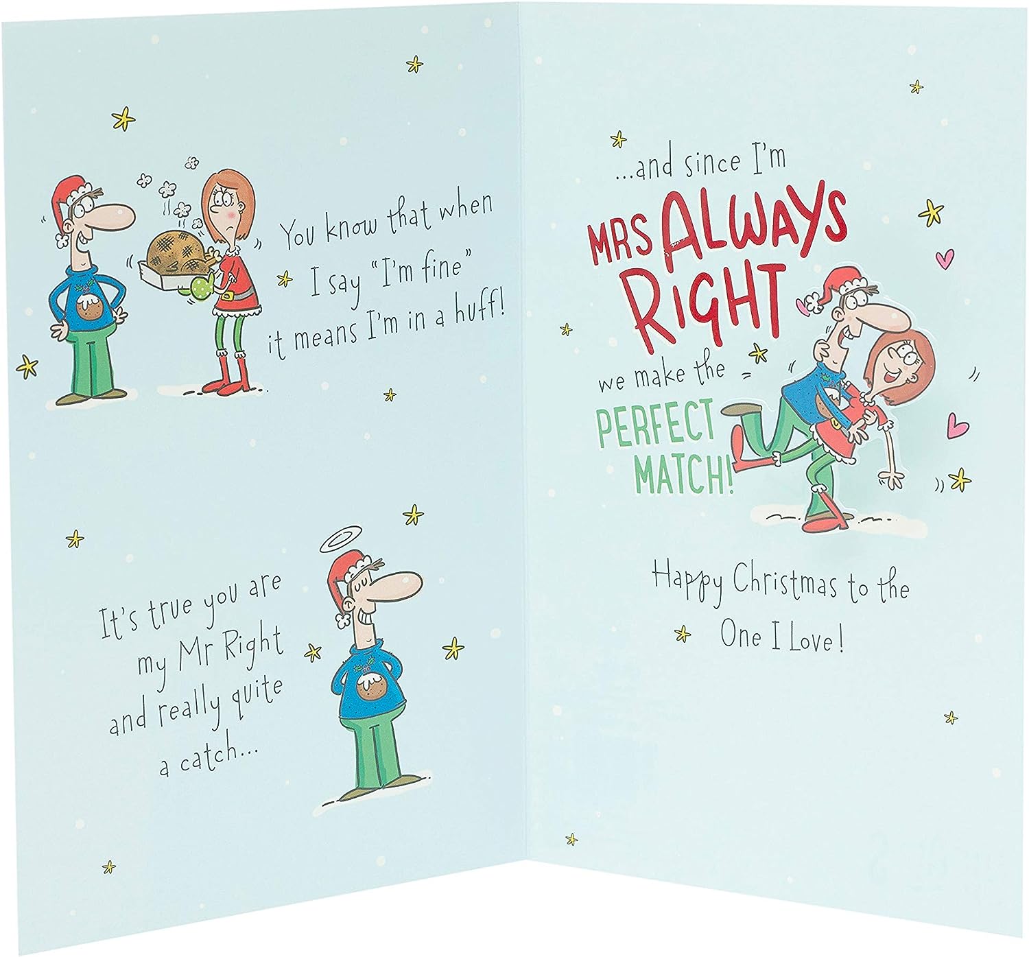 Funny Christmas poem greeting card for husband with festive design, ideal for holiday cheer from UK Greetings.