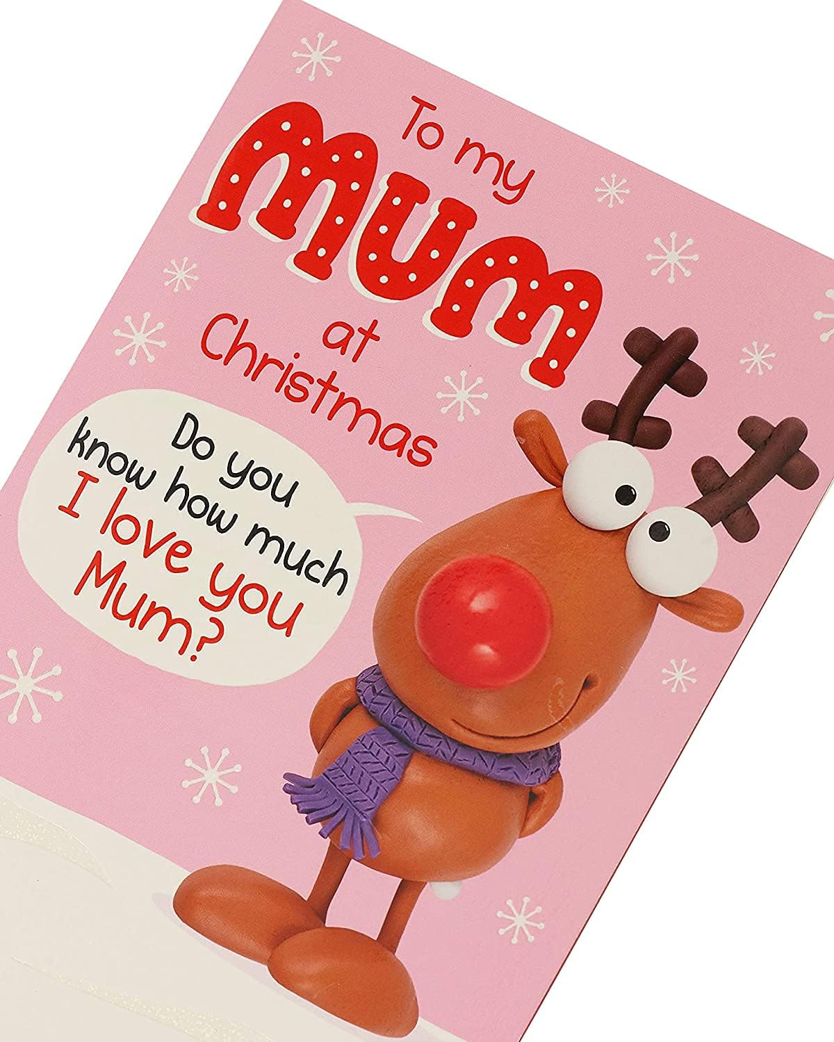 Funny pop-up Christmas greeting card for mum with "Love You This Much" message, featuring festive holiday design by UK Greetings.