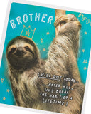 Funny sloth brother birthday greeting card from UK Greetings featuring a humorous sloth illustration.