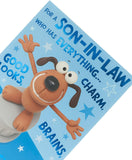 Funny Son-in-Law birthday greeting card from UK Greetings, featuring humorous design and cheerful message for special occasions.
