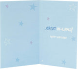 Funny Son-in-Law birthday greeting card from UK Greetings with humorous design and message, suitable for celebrating his special day.