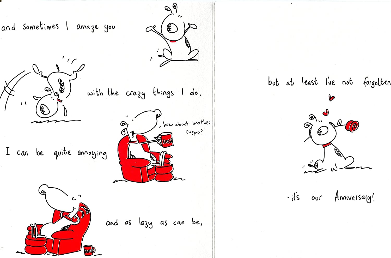 Funny wife anniversary greeting card featuring a dog design from UK Greetings, perfect for celebrating your special day.