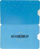 Open male birthday greeting card featuring game design elements from UK Greetings, with colorful illustrations and festive details.