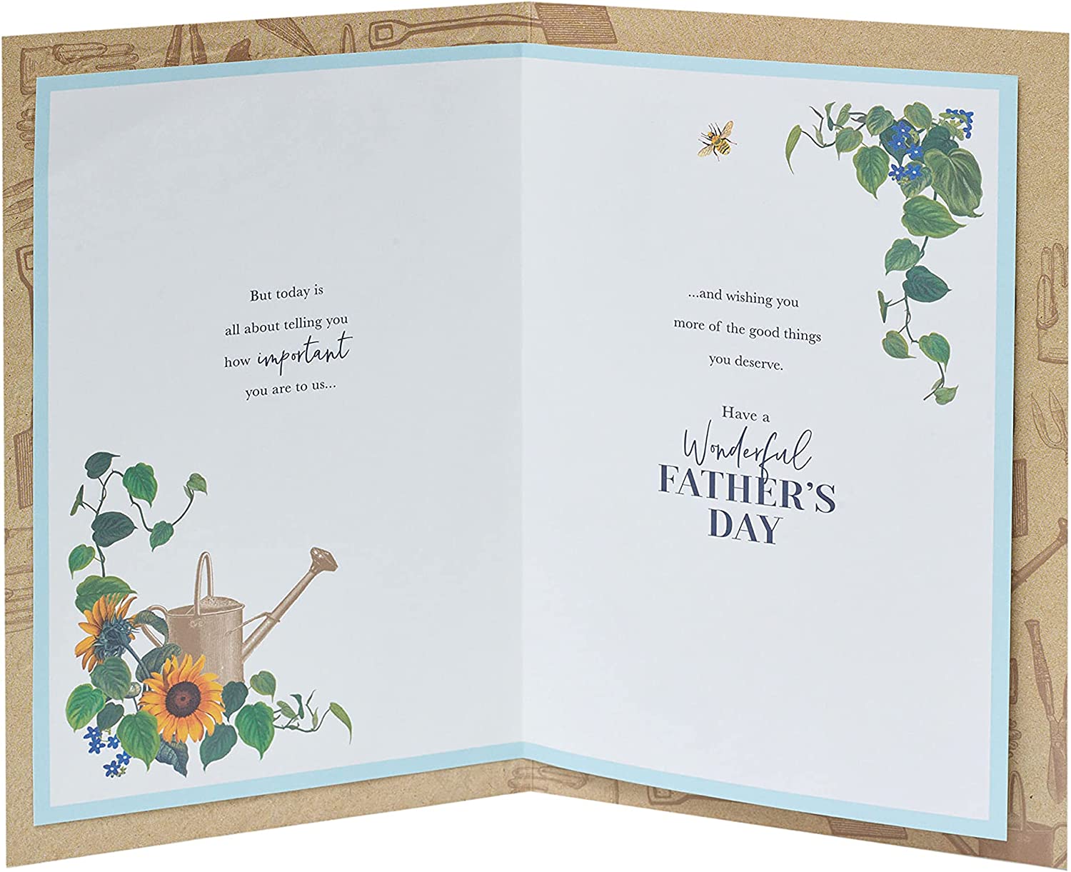 Gardening-themed Father's Day greeting card from UK Greetings featuring a floral design and heartfelt message for Dad.